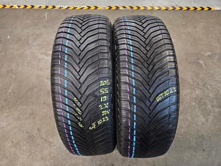 205/55/19 97V MICHELIN 4SEIZOENSBANDEN 5,5MM PROFIEL 2X, Auto-onderdelen, Banden en Velgen, 19 inch, Erkend duurzaam, All Season