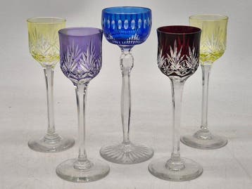Farbiges Likörgläser Set 5-teilig – Überfangglas –