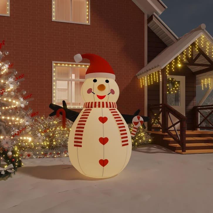 vidaXL Sneeuwpop opblaasbaar met LEDs 250 cm, Diversen, Kerst, Nieuw, Verzenden