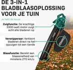 2dekans | VONROC 3-in-1 bladblazer – 3300W – Blazen, Zuigen, Ophalen of Verzenden, Gebruikt