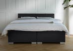 ACTIE! Boxspring Andorra 160 200 Zwart, Verzenden, Zwart, 200 cm, Modern