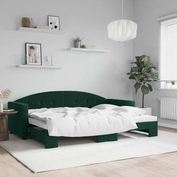 vidaXL Slaapbank met onderschuifbed 80x200 cm fluweel, Huis en Inrichting, Eenpersoons, Verzenden, Nieuw, 80 cm