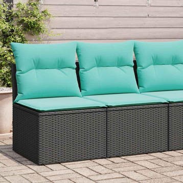 vidaXL 2-delige Loungeset met kussens poly rattan acacia, Verzenden, Nieuw, Loungeset