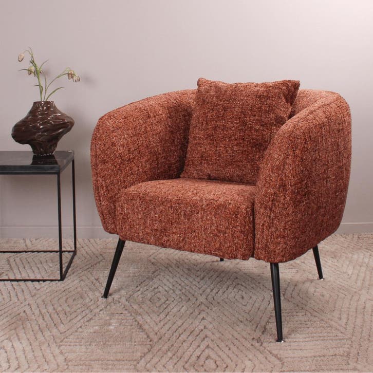 DS4U Olan fauteuil - kastanje, Huis en Inrichting, Stoelen, Bruin, Nieuw, Ophalen of Verzenden