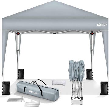 Partytent - Opvouwbaar - 3x3 m - Paviljoen - Easy up - Grijs, Tuin en Terras, Partytenten, Verzenden, Zo goed als nieuw