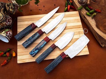 Keukenmes - Kitchen knife set - 763 - Staal, Hout,