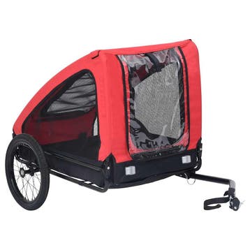 vidaXL Hondenfietstrailer rood en zwart, Verzenden, Nieuw