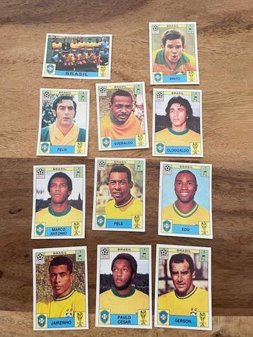 1970 Panini Mexico 70 Pelé, Jairzinho und mehr - 11 Sticker, Nieuw