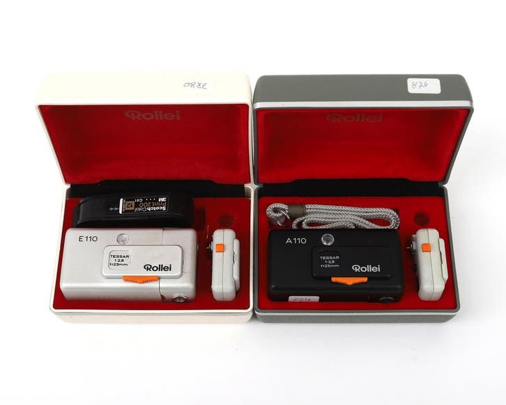 Twee Rollei miniatuur cameras, 1975, Duitsland, Audio, Tv en Foto, Fotocamera's Analoog, Gebruikt