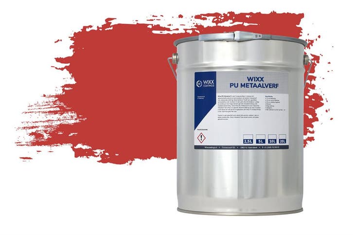 Wixx PU Metaalverf RAL 3020 | Verkeersrood 20L, Doe-het-zelf en Verbouw, Verf, Beits en Lak, Verf, Rood, Nieuw, 15 tot 20 liter
