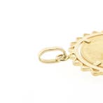 Gouden hanger van een gouden vijfje; Koningin Wilhelmina..., Ophalen of Verzenden, Gebruikt, Goud, Overige merken