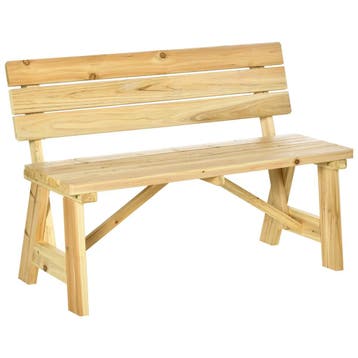 Tuinbank 2-zits Parkbank Van Hout Tot 220 Kg, Terrasbank Met, Tuin en Terras, Verzenden, Nieuw