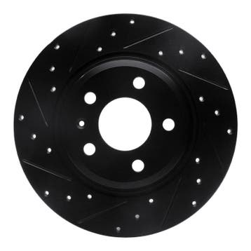 R1 09-25 Audi A4 Left Drilled & Slotted Black Brake Rotor, Ophalen of Verzenden, Nieuw