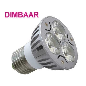 LED Spot Koel Wit - 3 Watt - E27- Dimbaar, Huis en Inrichting, Ophalen of Verzenden, Nieuw, Overige materialen