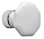 Meubelknop Octo porselein 34mm wit/glans nikkel, Verzenden, Nieuw