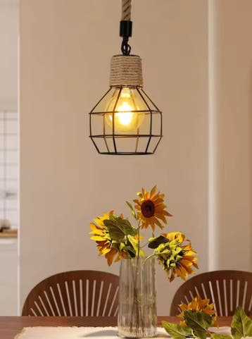 Nieuwe Vintage Hanglamp – Industriële Retro Henneptouw Lamp, Verzenden, Nieuw