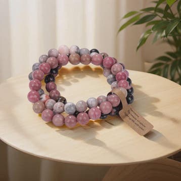 Natuursteen Kristal Kralen Armbanden Set - Amethist & Multi-, Sieraden, Tassen en Uiterlijk, Verzenden, Nieuw