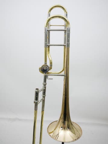 Trombone Yamaha YSL-682B Gold brass beker, Ophalen of Verzenden, Gebruikt, Tenor, Met koffer