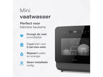 Skoov Mini Vaatwasser met waterreservoir PRO - 3 couverts -, Verzenden, Nieuw