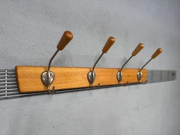 Kapstok - Hout, Metaal - Mid-century wandkapstok