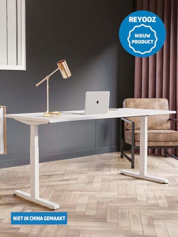 Laag-hoog bureau Premium - zilvergrijs - blad naar keu..., Nieuw in verpakking