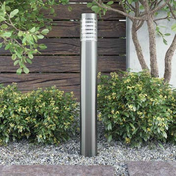 vidaXL Cilindervormige RVS LED tuinlamp, Verzenden, Nieuw, Rvs