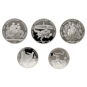 Rusland. 5 & 10 Roubles 1979 - 1980 Summer Olympics,