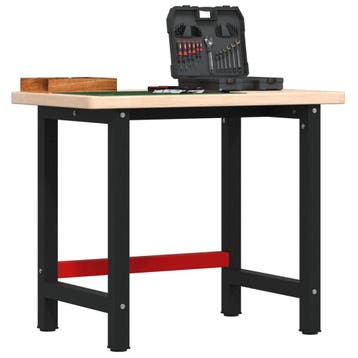 vidaXL Werkbank rechthoekig 100x60x83 cm massief eikenhout, Verzenden, Nieuw