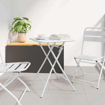vidaXL Bistrotafel Wit 55 x 55 x 72,5 cm Poedercoating staal, Verzenden, Nieuw, Metaal