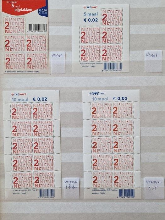 Nederland 2002/2011 - Verzameling verschillende bijplak, Postzegels en Munten, Postzegels | Nederland