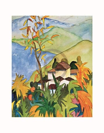 Kunstdruk Hermann Hesse - Dorf über dem See 56x71cm, Verzenden, Nieuw