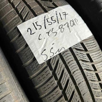 2 x Continental 215-55-17 Winterbanden 5,5mm, 17 inch, Band(en), Personenwagen, Gebruikt
