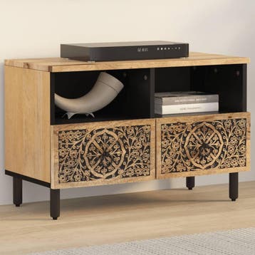 vidaXL Tv-meubel 70x33x46 cm massief mangohout, Verzenden, Nieuw, Overige houtsoorten