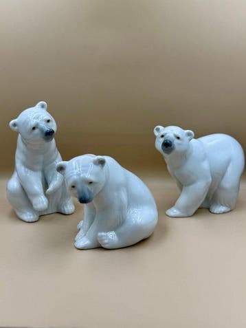 Lladró - Beeldje - Polar Bear set with original boxes –