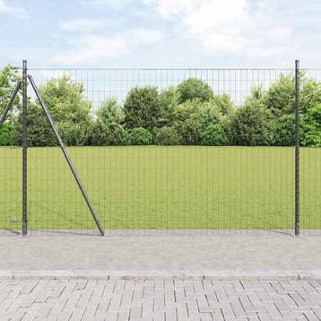 vidaXL Euro-hek met betonnen voetstuk 10 x 1,4 m PVC-Coated, Tuin en Terras, Verzenden, Nieuw, IJzer