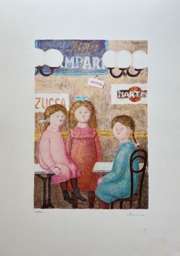 Antonio Bueno (1918-1984) - Tre sorelline, Antiek en Kunst