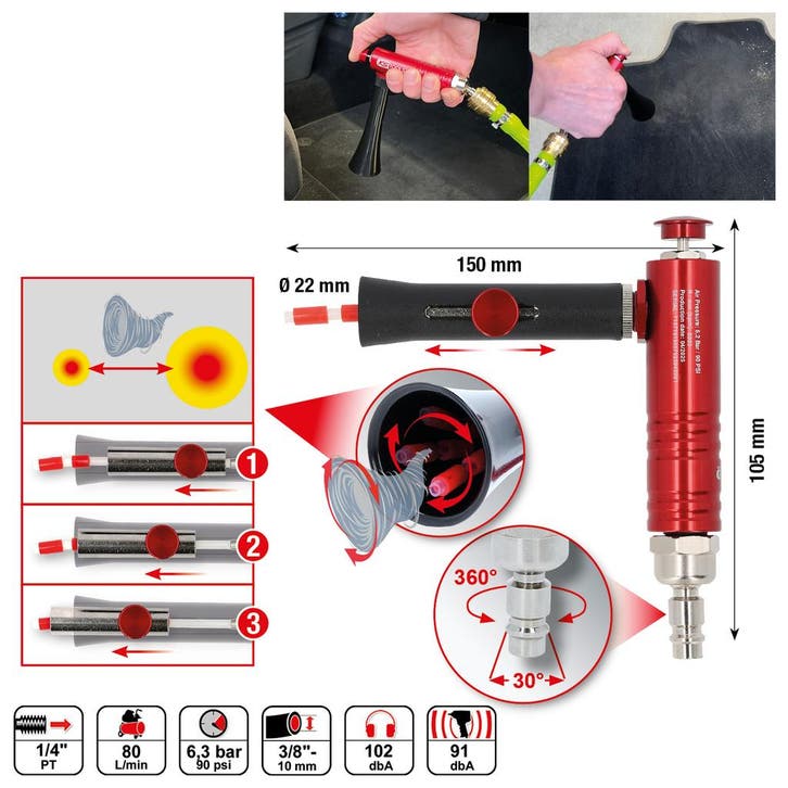 KS Tools Pneumatisch Cyclonisch Verstelbare, Auto diversen, Autogereedschap, Nieuw, Verzenden
