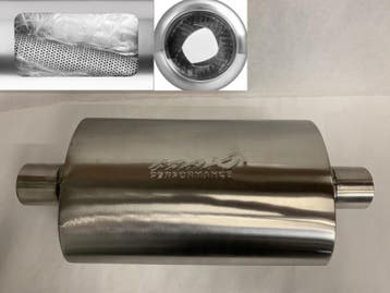 MAX Spiral Straight Flo Performance rvs uitlaat demper 2,5, Ophalen of Verzenden, Nieuw