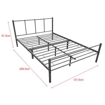 Metalen bedframe Hercules incl. bedbodem 120x200 cm donkergr, Huis en Inrichting, Slaapkamer | Bedden, Verzenden, Nieuw