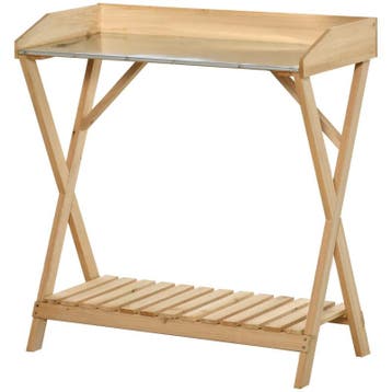 Oppottafel - Tuinwerktafel - Plantentafel - 80x40 cm - Bruin, Verzenden, Zo goed als nieuw