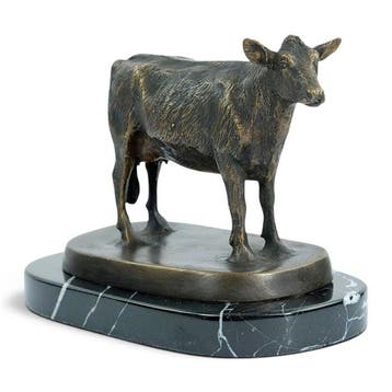 sculptuur, Standing Cow - 20 cm in length - 14 cm - Brons,, Antiek en Kunst