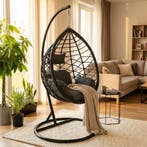 Hangstoel Modern Staal PVC | A-kwaliteit | Beste Prijs, Huis en Inrichting, Stoelen, Zwart, Nieuw, Ophalen of Verzenden, Metaal