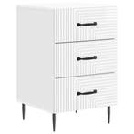 vidaXL Nachtkastje Hoogglans Wit 43 x 41 x 66,5 cm Bewerkt, Minder dan 45 cm, Verzenden, Nieuw, 55 tot 70 cm