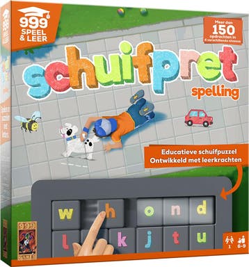 Schuifpret - Spelling | 999 Games - Educatieve spellen, Kinderen en Baby's, Speelgoed | Educatief en Creatief, Verzenden, Nieuw