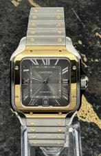 Cartier Santos Large - Gold/Steel - Black Dial - W2SA0030, Overige merken, Leer, Polshorloge, Nieuw