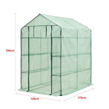 [en.casa] Tuinkas Vale met planken 120x170x194 cm groen, Verzenden, Nieuw