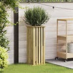 vidaXL Plantkisten Bruin 33 x 33 x 85 cm Geïmpregneerd, Verzenden, Minder dan 60 cm, Nieuw, 60 cm of meer