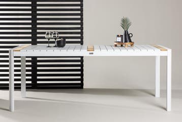 Tuintafel  Pim  Wit   Teak  200*100cm  The Outsider, Verzenden, Nieuw