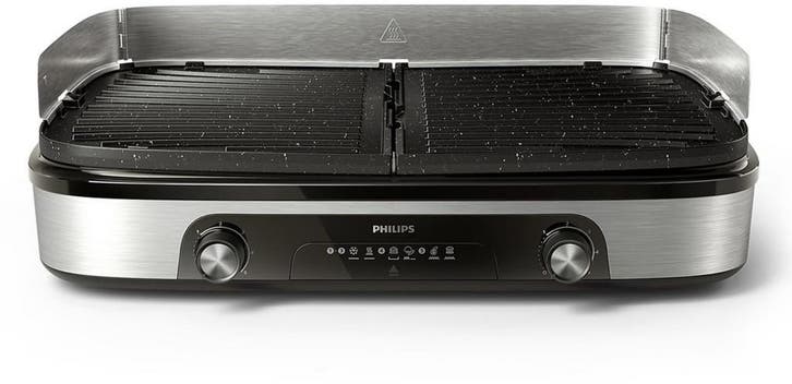 PHILIPS HD6222/90 Grillplaat Zwart, Witgoed en Apparatuur, Grillplaten, Zo goed als nieuw, Ophalen of Verzenden