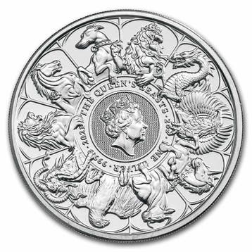 Queens Beast Completer Coin 2 oz 2021, Verzenden, Losse munt, Zilver